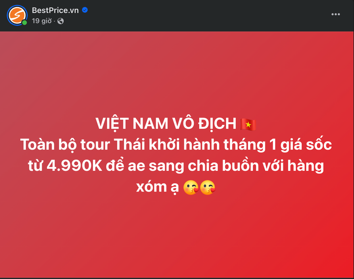 Trong ngành du lịch, Công ty Du lịch Best Price nhập cuộc khi giảm giá toàn bộ tour đi Thái Lan khởi hành vào tháng 1, với giá sốc chỉ từ 4,9 triệu đồng. (Ảnh Công ty Du lịch Best Price giảm giá tour đi Thái Lan)