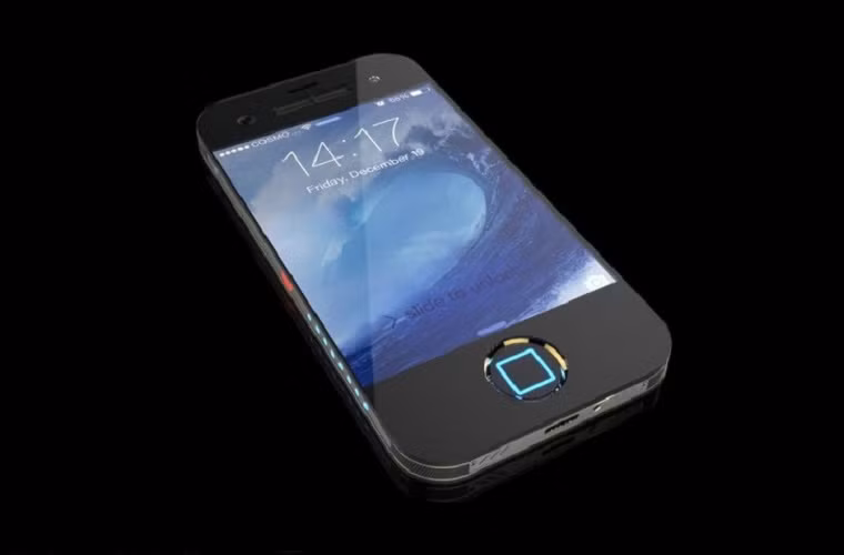 Nút Home cũng có chức năng nhận diện vân tay nhưng có vẻ to hơn nhiều so với các phiên bản iPhone 5s hay iPhone 6.