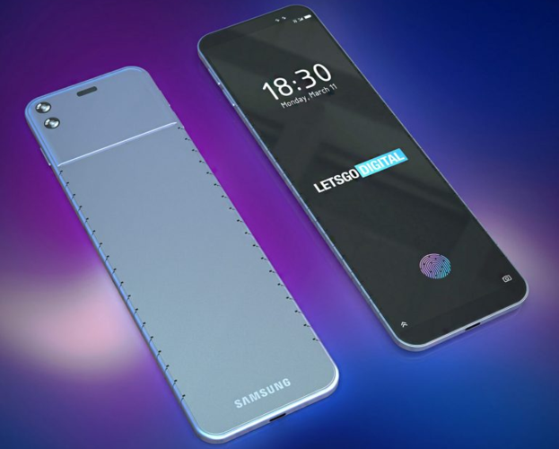 Người dùng có thể đeo điện thoại thông minh trên cổ tay của họ. Khi điện thoại linh hoạt được mở hoàn toàn, người dùng có thể kéo dài màn hình theo nhu cầu sử dụng. Ảnh: Letsgodigital.