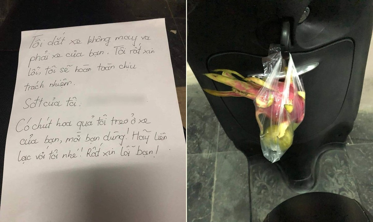 Lo va phai xe nguoi khac, nguoi dan ong viet han thu xin loi