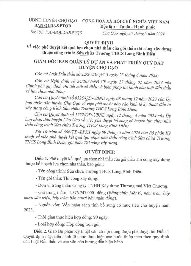 Tien Giang: Cty Viet Chuong, 1 thang trung 5 goi thau tai Cho Gao-Hinh-6