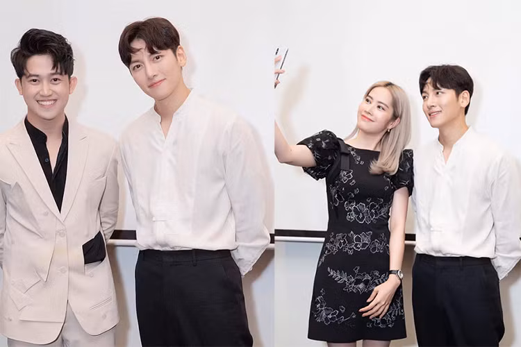 Quốc Bảo và Nam Em từng tham gia buổi giao lưu với diễn viên Hàn Quốc Ji Chang Wook cách đây không lâu. Ảnh: FBNV