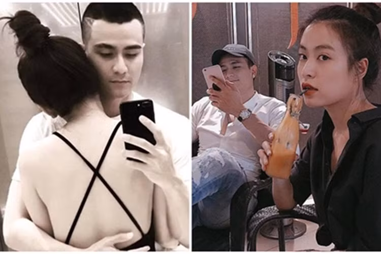 Sau tin đồn chia tay Hoàng Thùy Linh, Vĩnh Thụy từng khoe ảnh thân mật bên một cô gái lạ được cho là siêu mẫu Thu Hằng. Ảnh: Đất Việt
