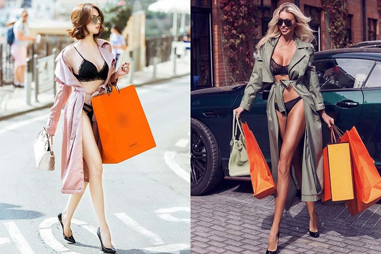 Cư dân mạng mới đây phát hiện Ngọc Trinh có ý tưởng chụp ảnh bikini đi mua sắm giống với nữ người mẫu Dasha Belize. Một số khán giả còn nhận xét Ngọc Trinh trông kém sang so với Dasha Belize.