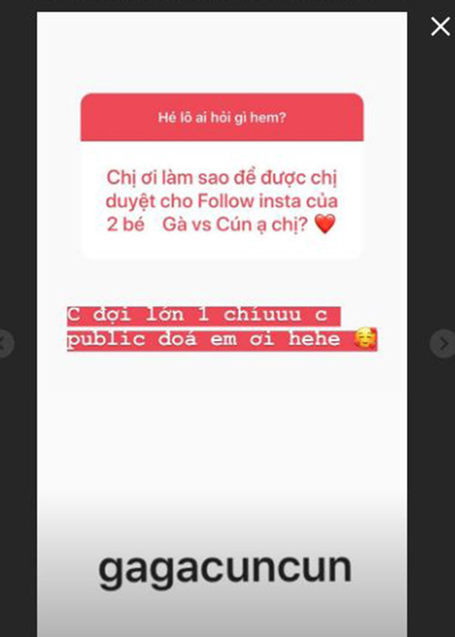 Bà xã của Hoài Lâm lập trang cá nhân Instagram cho hai con gái nhưng đặt ở chế độ riêng tư.