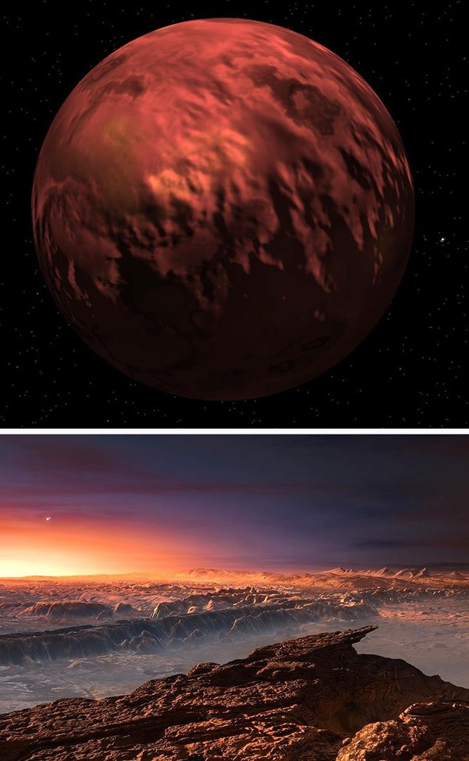 1. Sao Teegarden b: Hành tinh này quay quanh ngôi sao chủ Teegarden, một hành tinh có tiềm năng trở thành Trái Đất thứ 2 tính đến thời điểm này. Với chỉ số khoảng 60% bề mặt có khí hậu ôn đới, nhiệt độ khoảng 28 độ C, Teegarden giống Trái đất của chúng ta đến 95%.