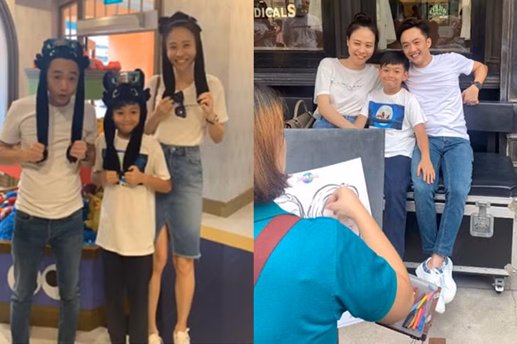 Không lâu sau đám cưới, Đàm Thu Trang cùng chồng và con riêng đi du lịch trước khi cậu nhóc bước vào năm học mới.