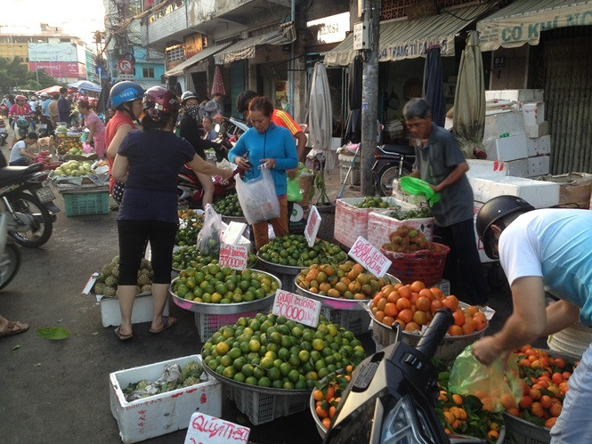 Trái cây, rau củ giá nhảy vọt, lý do được tiểu thương đưa ra là trước lễ Quốc Khánh vài ngày, nhiều tỉnh thành trên cả nước bị ảnh hưởng bão nên nông sản về chợ ít, giá tăng cao. Hiện, bưởi da xanh giá 95.000 đồng/kg, xoài cát Hòa Lộc 70.000 đồng/kg, quýt đường 70.000 đồng/kg, mãng cầu 65.000 đồng/kg...