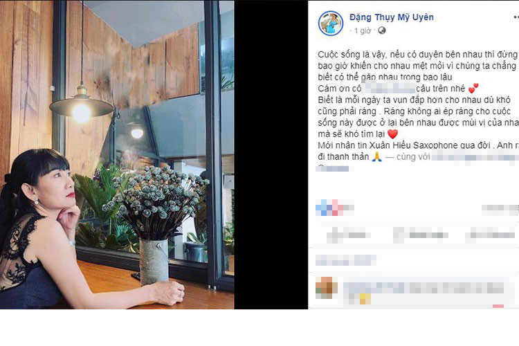 Diễn viên Mỹ Uyên mong nghệ sĩ Xuân Hiếu ra đi thanh thản.