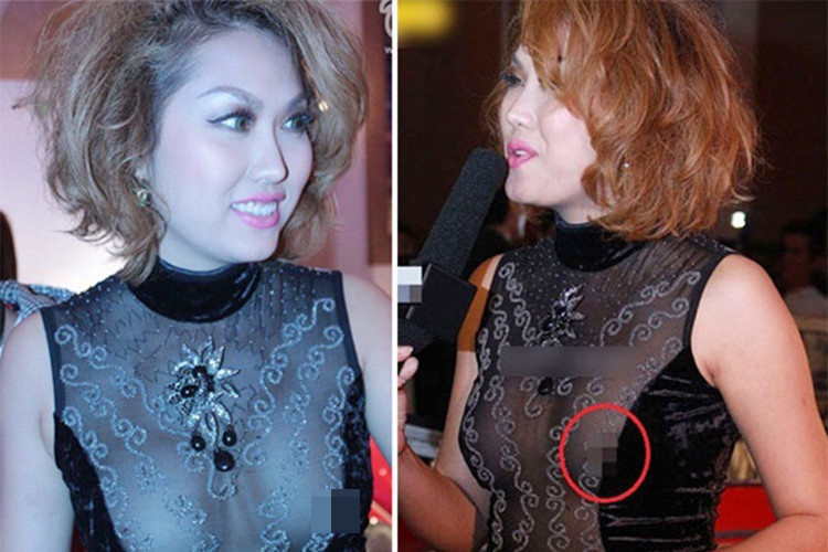 Hình ảnh Phi Thanh Vân mặc hở bạo quá quen thuộc với khán giả. Có lần, cô lộ gần như nguyên vòng một vì trang phục hở hang. Ảnh: Em đẹp