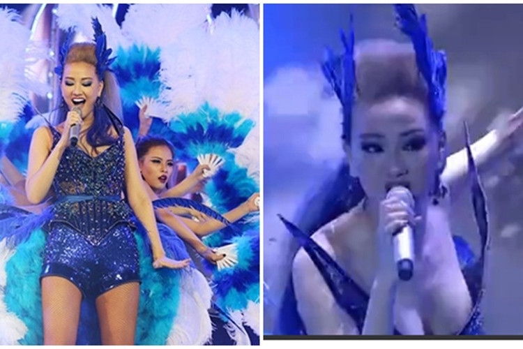 Cũng tại The Remix, Maya sẽ không bị lộ ngực trước khán giả nếu như trang phục không gợi cảm quá đà và nhảy quá sung. Ảnh: Yan