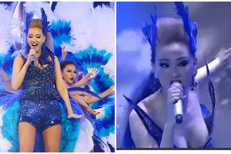 Cũng tại The Remix, Maya sẽ không bị lộ ngực trước khán giả nếu như trang phục không gợi cảm quá đà và nhảy quá sung. Ảnh: Yan