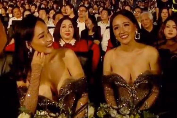 Giống như Hoa hậu H’hen Niê, Mai Phương Thúy cũng từng suýt hớ hênh vòng một vì mặc hở bạo. Ảnh: Zing