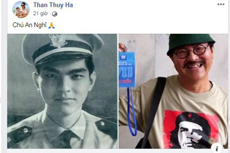 Khi hay nền nghệ thuật Việt Nam mất đi nghệ sĩ Thế Anh, diễn viên Thân Thúy Hà viết: "Chú an nghỉ”.