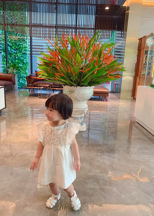 Bé Sophie thừa hưởng những nét đẹp của mẹ.