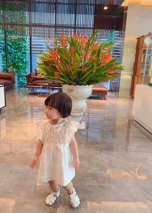 Bé Sophie thừa hưởng những nét đẹp của mẹ.