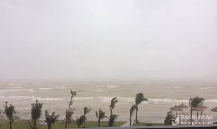 Biển cửa Hội sáng nay. Nguồn ảnh: Báo Nghệ An