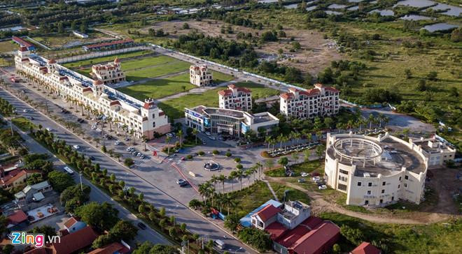 Toàn cảnh khu đô thị tại Hải Phòng, nơi các đối tượng thuê nhà để hoạt động, điều hành đường dây đánh bạc.