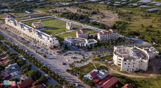 Toàn cảnh khu đô thị tại Hải Phòng, nơi các đối tượng thuê nhà để hoạt động, điều hành đường dây đánh bạc.