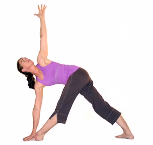 Bài tập xoay tay. Nếu đã trót ăn quá nhiều thì hãy tập trung thực hiện động tác này để tăng nhu động cho dạ dày, xóa tan sự uể oải sau kỳ nghỉ. Ảnh: Theyogapose.