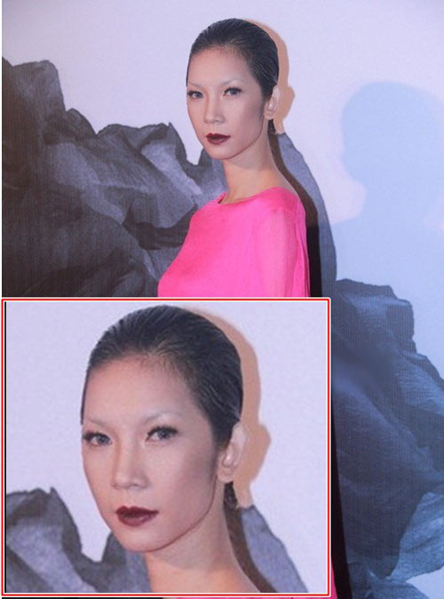 Siêu mẫu Xuân Lan cũng làm khán giả rùng mình khi make up với màu son đậm. Ảnh: Ngôi sao.