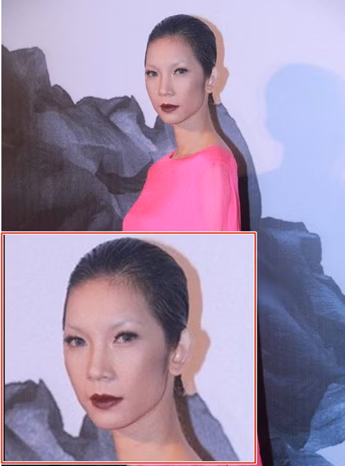 Siêu mẫu Xuân Lan cũng làm khán giả rùng mình khi make up với màu son đậm. Ảnh: Ngôi sao.