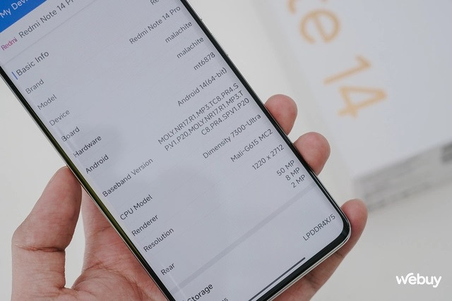 Về hiệu năng, Redmi Note 14 Pro trang bị con chip Dimensity 7300 Ultra, một phiên bản được thiết kế riêng cho các điện thoại Xiaomi. Con chip này cho một mức hiệu năng khá ổn. Máy đi kèm với RAM 8GB/12GB và bộ nhớ lưu trữ 128GB tới 512GB
