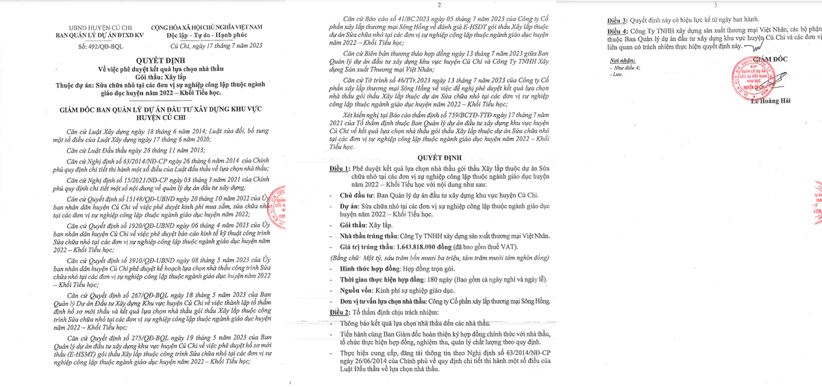 TP.HCM: 3 gói sửa chữa trường học ở Củ Chi có về tay Việt Nhân? - Hình 2 TP.HCM: 3 goi sua chua truong hoc o Cu Chi co ve tay Viet Nhan?-Hinh-2