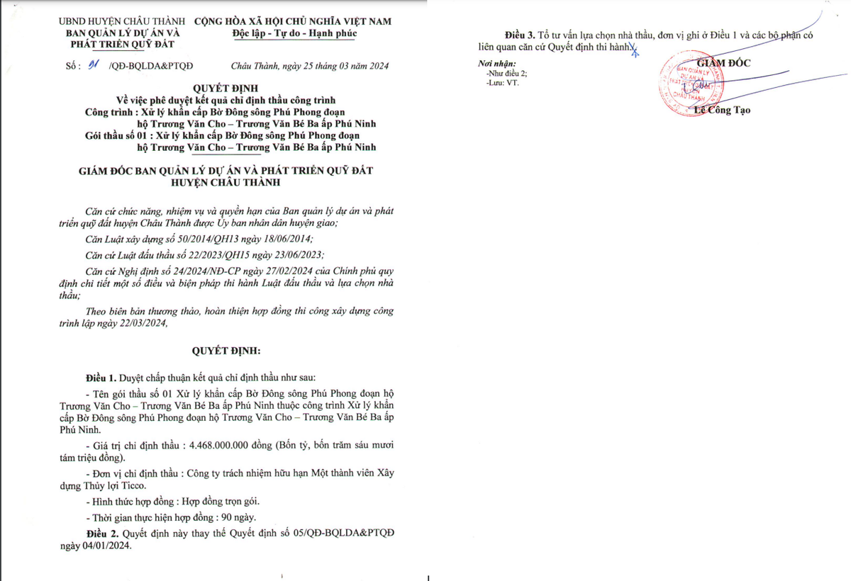 Tiền Giang: Gói thầu gần 70 tỷ có về tay Cty thủy lợi TICCO? - Hình 4 Tien Giang: Goi thau gan 70 ty co ve tay Cty thuy loi TICCO?-Hinh-4