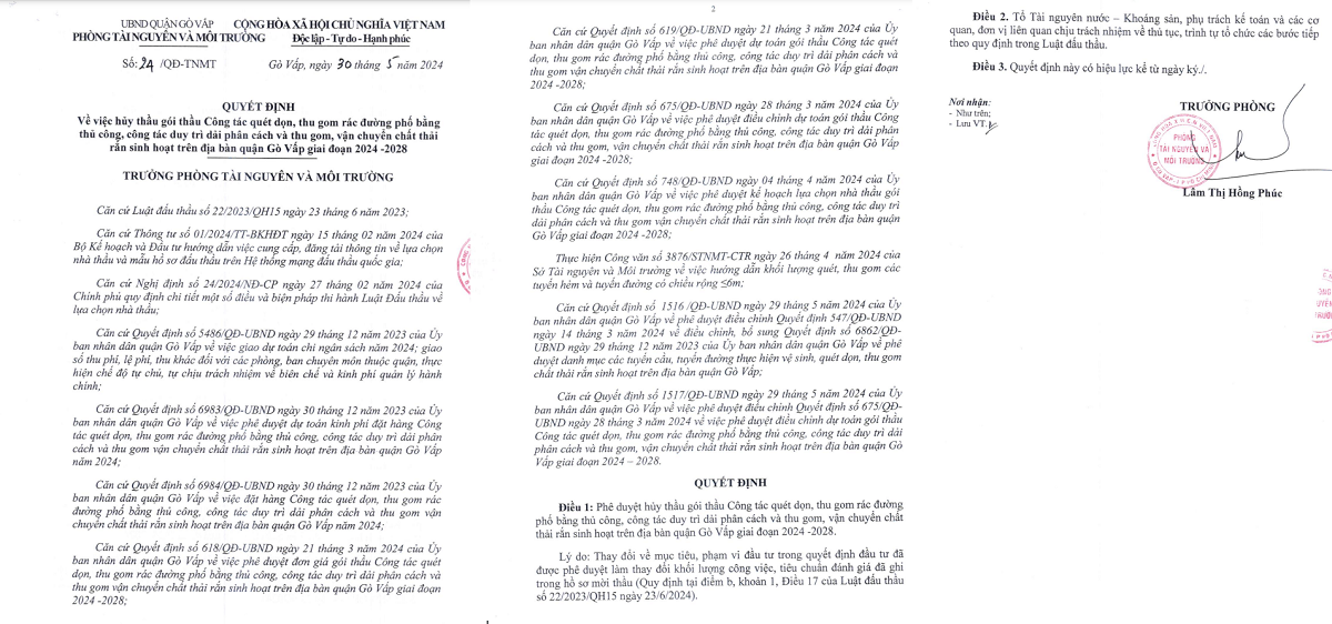 TPHCM: Chon lai goi thu gom rac tren dia ban Q.Go Vap sau huy thau