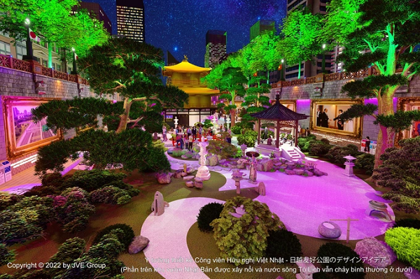 Không gian văn hóa Nhật Bản tại Công viên Hữu nghị Việt-Nhật trên sông Tô Lịch.