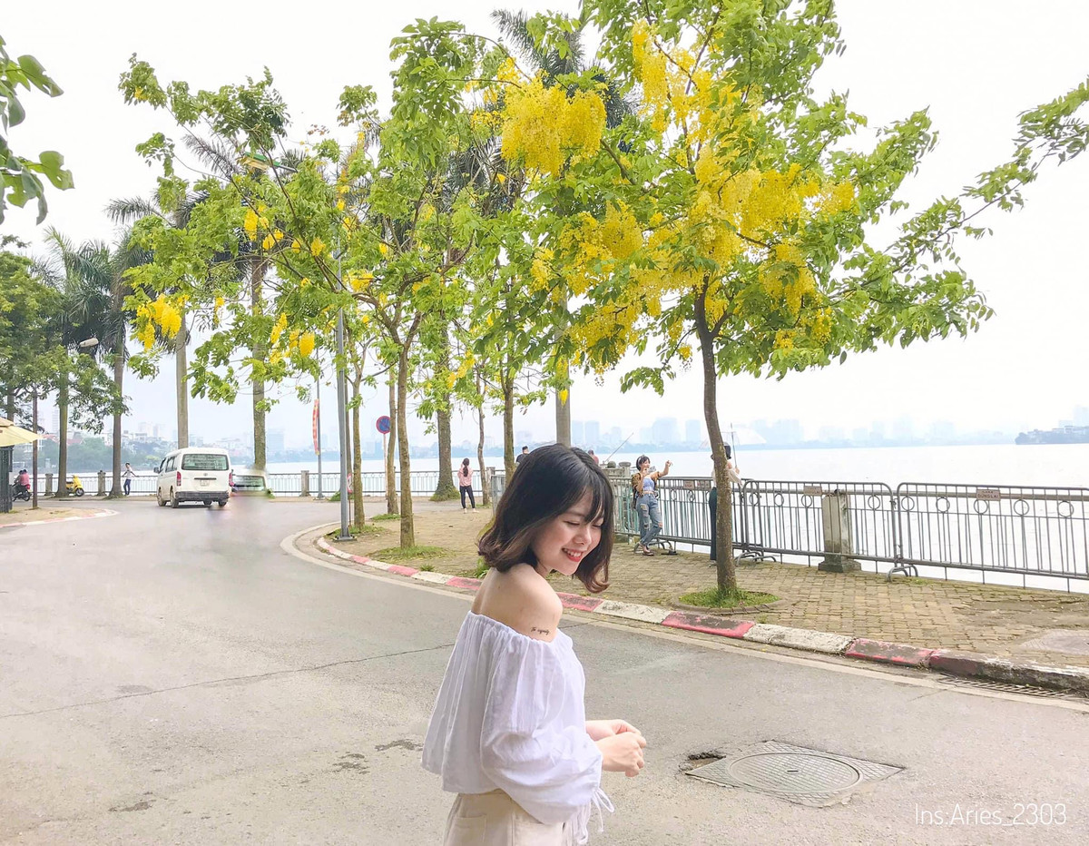 Hồ Tây đã trở thành một toạ độ check-in mới của hàng nghìn bạn trẻ Hà Nội. (Ảnh: @Aries_2303).