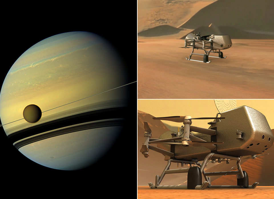NASA đang triển khai Dragonfly, một dự án đầy tham vọng nhằm khám phá Titan, vệ tinh lớn nhất của Sao Thổ, với mục tiêu tìm kiếm dấu hiệu của sự sống. (Ảnh:TechEBlog)