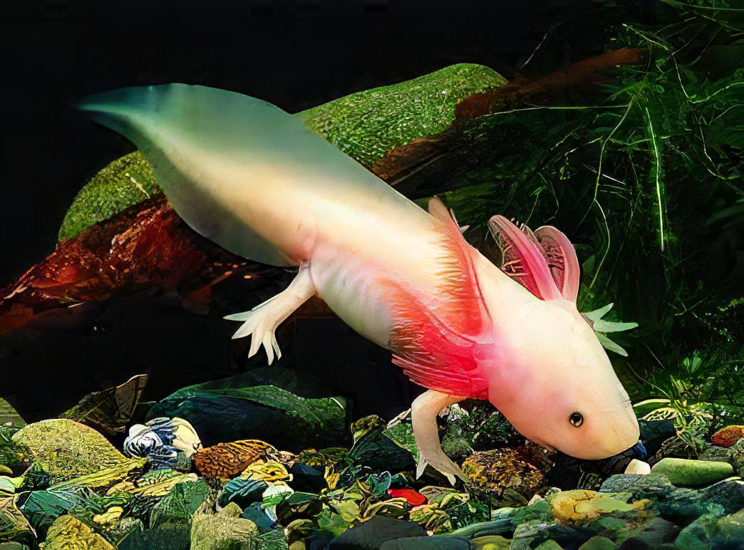 Quần thể Axolotl đã giảm 90% vào năm 2009 và được tuyên bố tuyệt chủng trong tự nhiên vào năm 2015 nhưng sau đó được phát hiện lại.(Ảnh: Sims Tropical Fish)