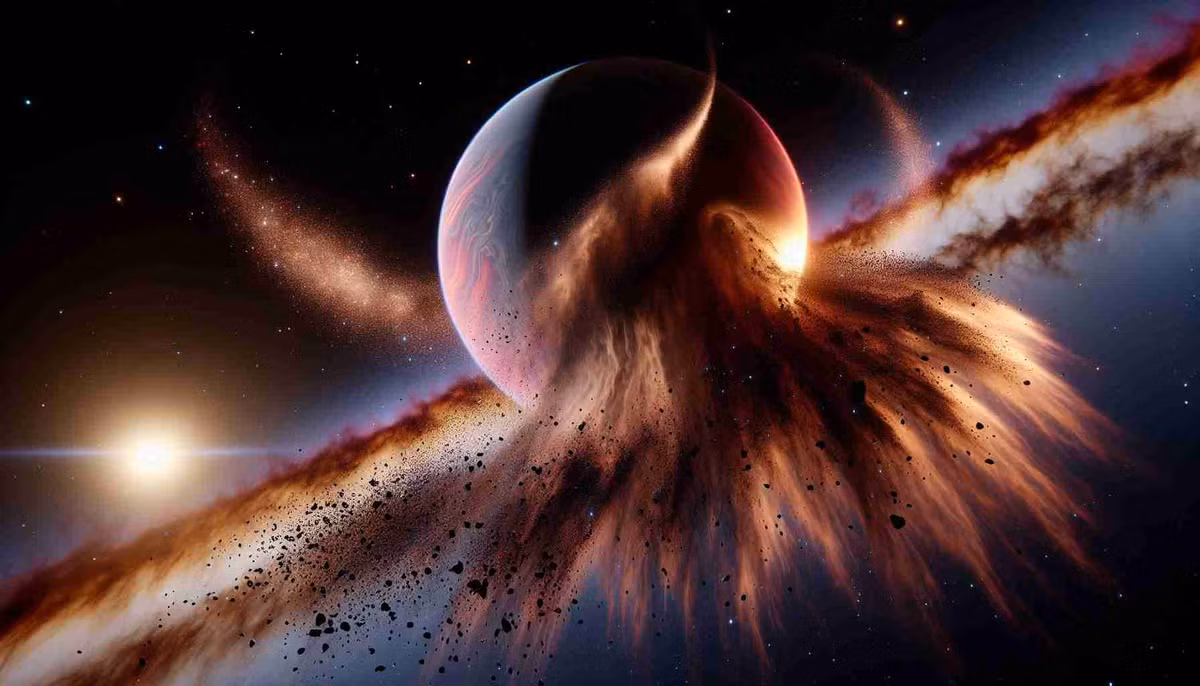 Gió sao, tương tự gió Mặt Trời, là nguyên nhân chính làm hành tinh này mất khí và tạo thành chiếc đuôi ngoạn mục.(Ảnh: Combo Pop)