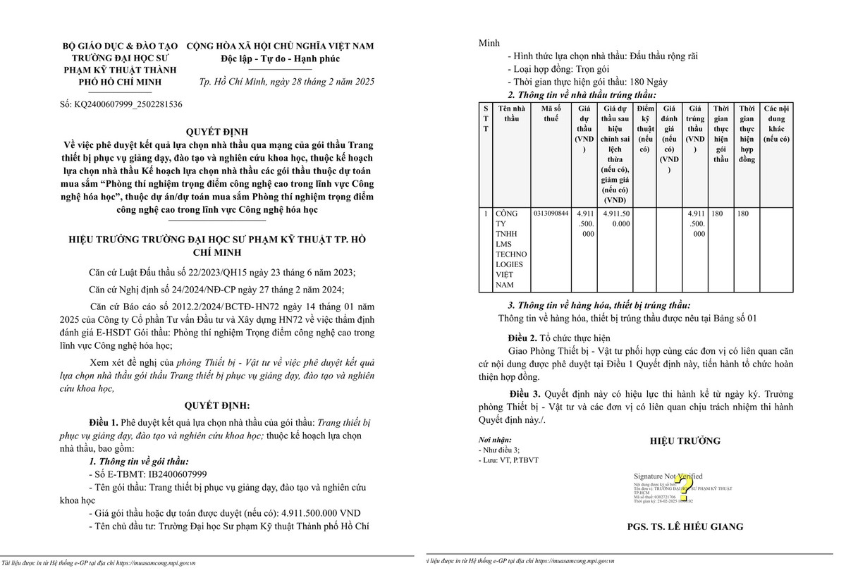 TP HCM: Goi trang thiet bi giang day tai DH Su pham Ky thuat tiet kiem 0 dong