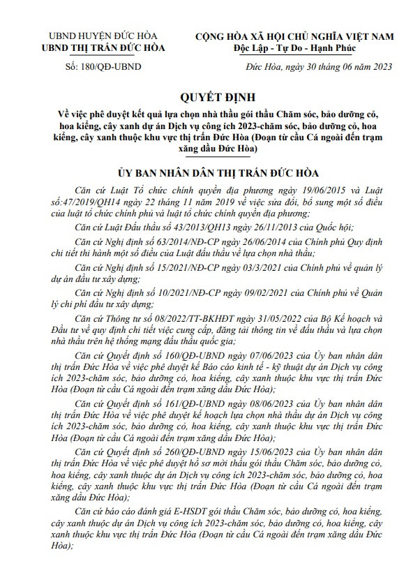 Cty Thao Nguyen 1 ngay trung 2 goi thau o Duc Hoa, Long An