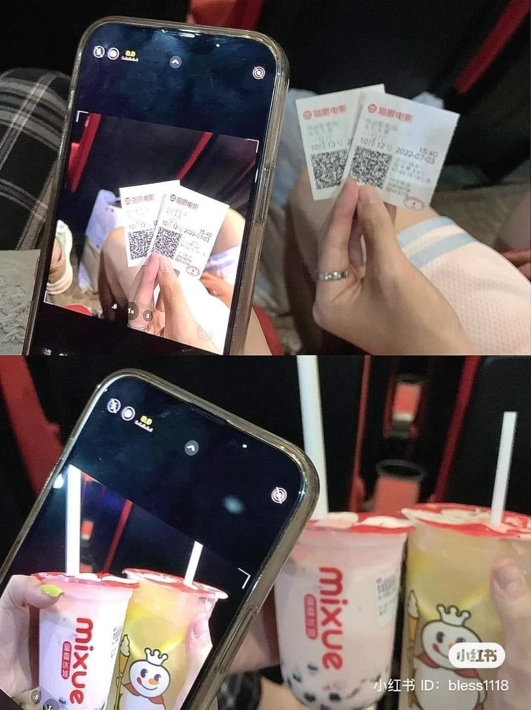 Chụp lại tấm vé xem phim cũng là một ý tưởng hay cho các cặp đôi.