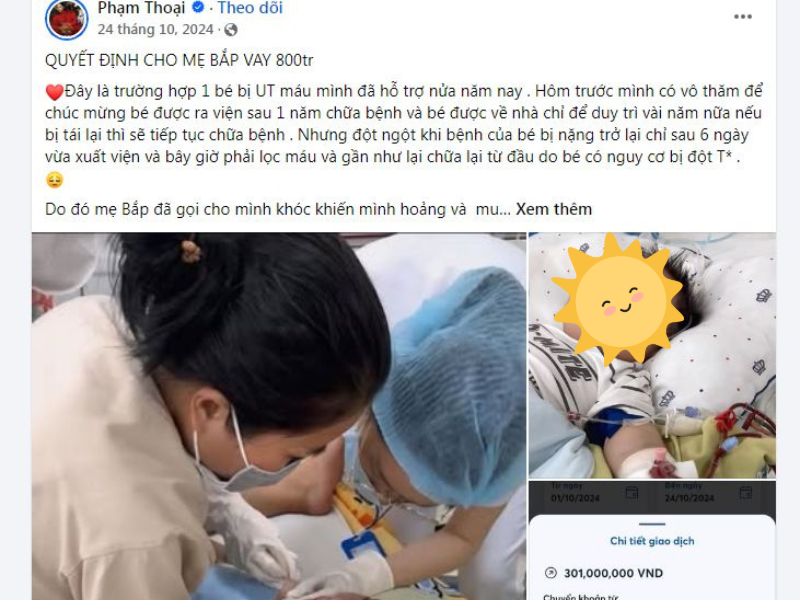 Gần đây, nhiều người thắc mắc khi thông tin và hình ảnh về "bé Bắp" không còn được chị Hòa cập nhật; chi tiết về các khoản chi từ nguồn kêu gọi từ thiện cũng không được công khai. Ngoài ra, người mẹ này cũng có những đáp trả gây tranh cãi khi mọi người yêu cầu chị sao kê minh bạch số tiền được quyên góp và các khoản đã chi trả.