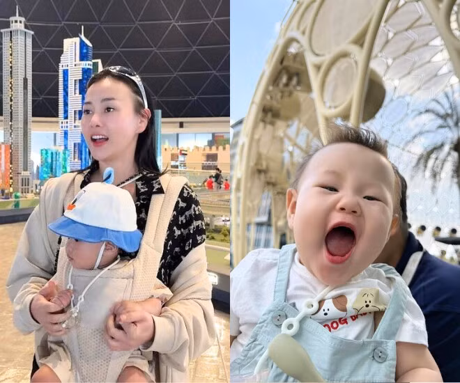 Mới đây, Phương Oanh đăng tải loạt ảnh đáng yêu của cặp song sinh Jimmy - Jenny trong chuyến du lịch Dubai cùng bố mẹ. Đây là lần xuất ngoại đầu tiên của hai nhóc tì.