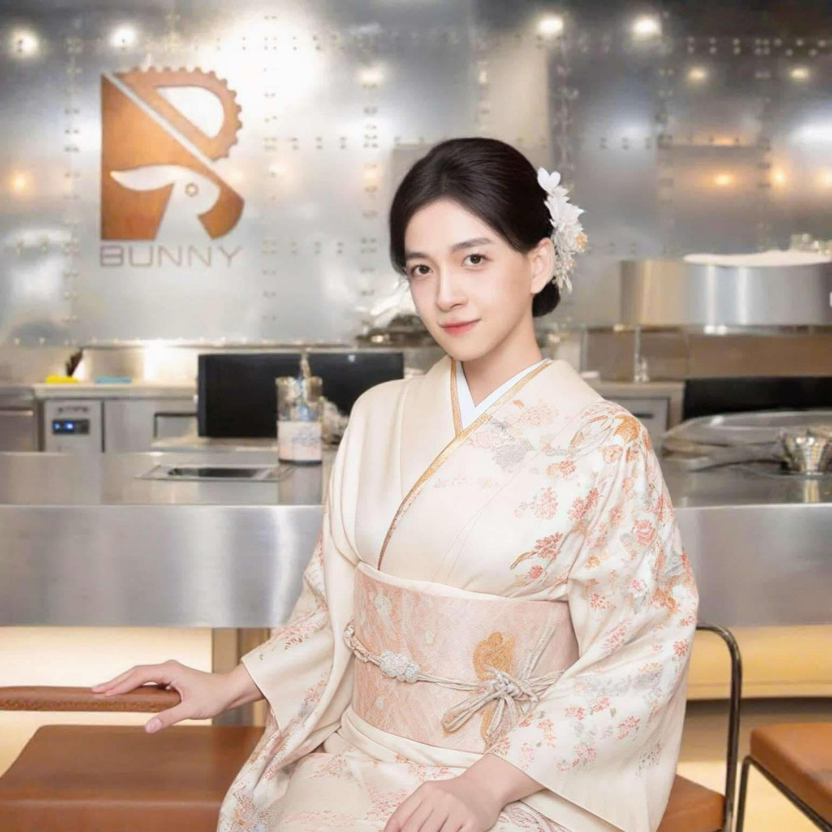 Ngô Kiến Huy với mẫu váy Kimono khiến nhiều người nhận không ra.