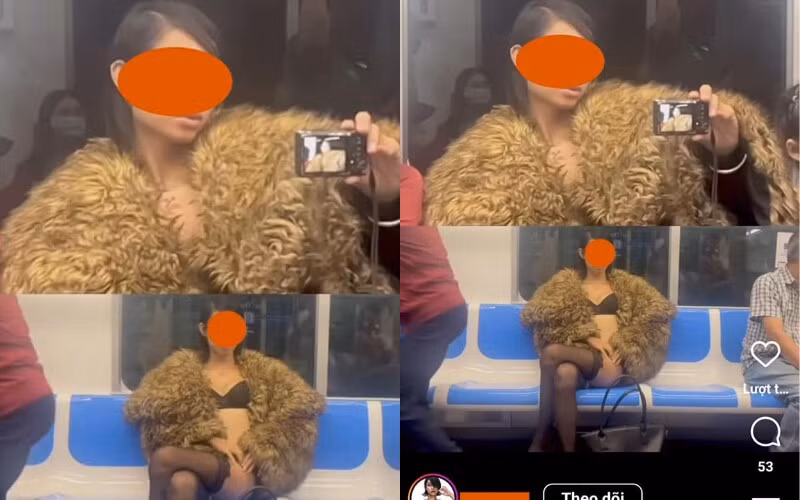 Theo đó, một nữ người mẫu đã đăng tải hình ảnh chụp ngồi trên tàu điện với thần thái gợi cảm, quyến rũ. Cô diện thiết kế bikini hai mảnh đen, kết hợp với quần tất lưới và áo lông to bản bên ngoài. Điều đáng nói là khi nhìn vào bức hình, có thể thấy đây là thời điểm mà tàu điện khá đông người, trang phục của cô gái bị nhiều người chỉ trích cho rằng không phù hợp với nơi công cộng.