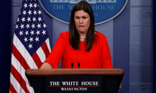 Thư ký báo chí của Tổng thống Mỹ Sarah Huckabee Sanders. (Ảnh: Reuters)