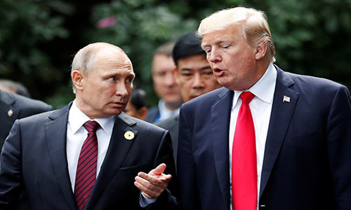Tổng thống Nga Vladimir Putin (trái) và người đồng cấp Mỹ Donald Trump. Ảnh: National Interest.
