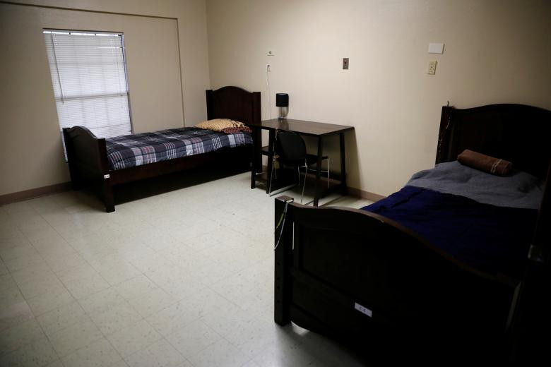 Một căn phòng bên trong trung tâm giữ trẻ nhập cư của tổ chức bảo vệ trẻ em Upbring trên biên giới Mỹ-Mexico.