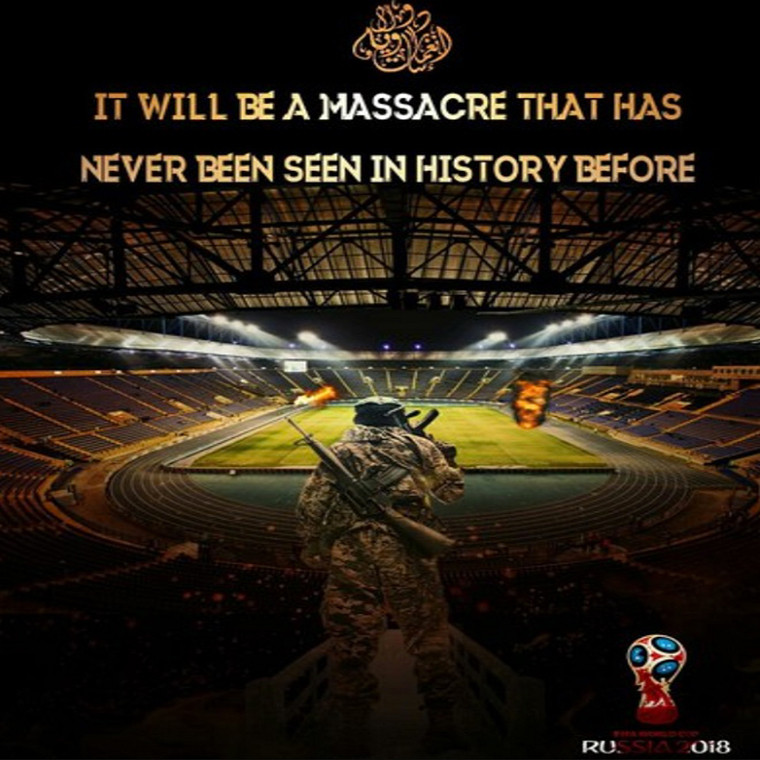 Một thông điệp tuyên truyền có hình ảnh John "thánh chiến", kẻ khủng bố IS đã bị Mỹ và đồng minh tiêu diệt.