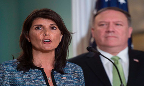 Đại sứ Mỹ tại Liên Hợp Quốc Nikki Haley. Ảnh: Getty.