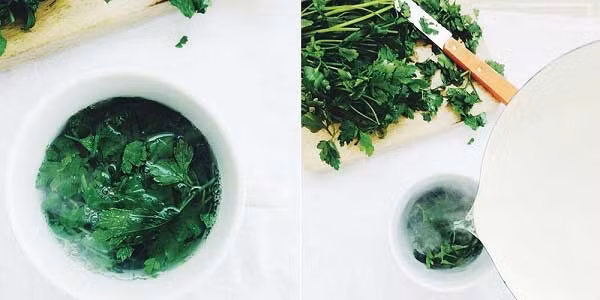 Rau mùi. Rau mùi chứa nhiều chất xơ giúp trị nám sau sinh hiệu quả. Bạn chỉ cần đun nước rau mùi mỗi ngày để rửa mặt hoặc xay nhuyễn và đắp mặt nạ hàng ngày. Ảnh: Hieuvelamdep.