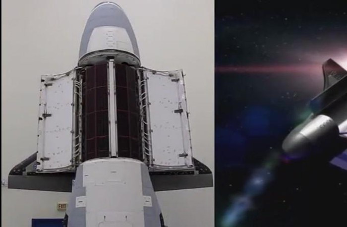 Đoạn video còn gồm cảnh X-37B đưa các tấm pin mặt trời ra ngoài khi hoạt động trên quỹ đạo.