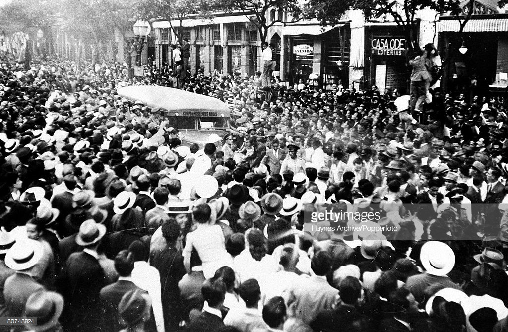 Dù chỉ giành vị trí thứ 3 tại World Cup 1938, đội tuyển Brazil vẫn được chào đón như người hùng khi về nước. Ảnh: Getty.